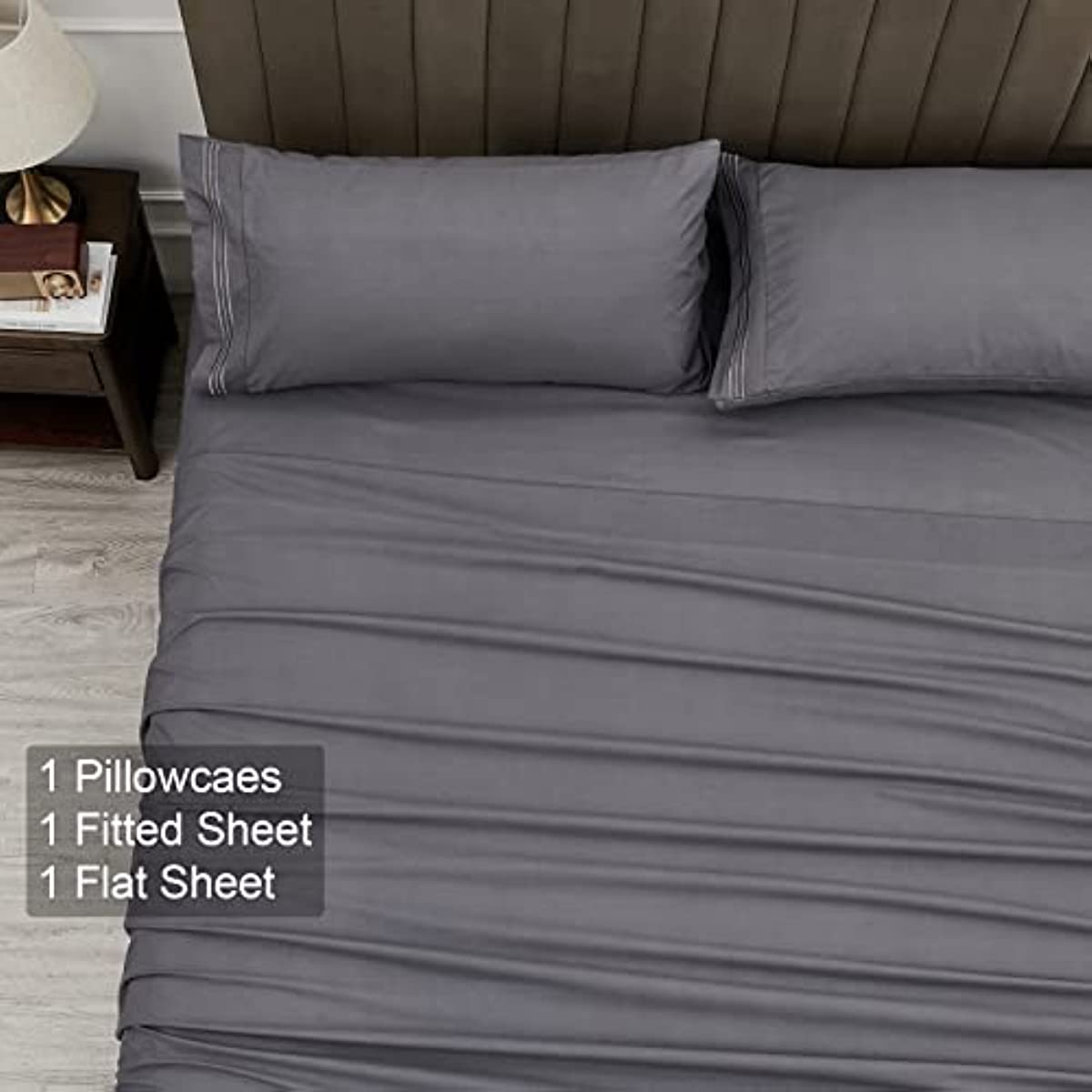 WOD FAMY Microfiber Easy Fit Twin Size Bed Sheet Set Extra Soft Deep –  WODFAMY